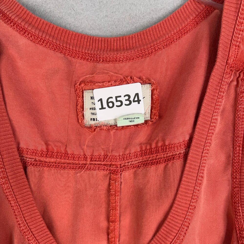 Anthropologie Saturday Sunday Ilene Jumpsuit Womens Medium Coral Wide Boho - Picture 16 of 16